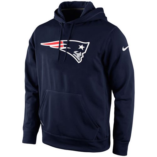 New England Patriots Nike KO Logo Essential Hoodie Navy Blue - Click Image to Close
